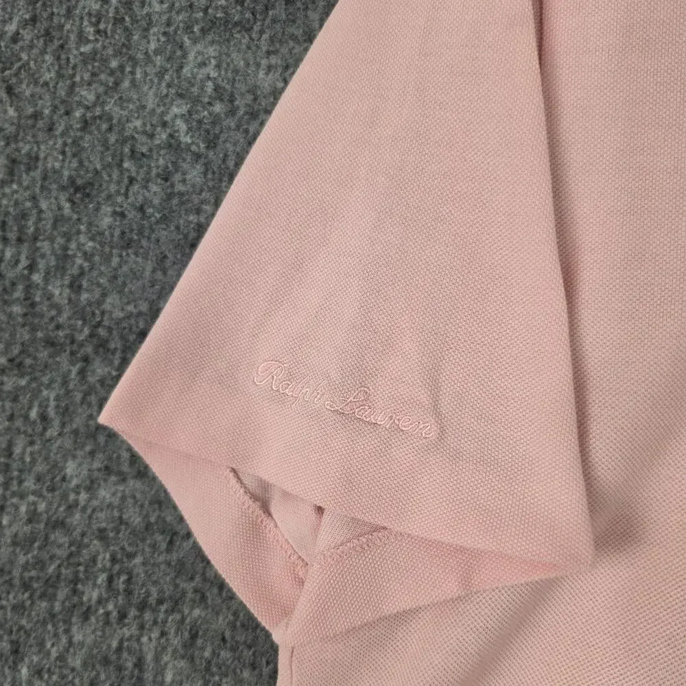 Ralph Lauren Purple Label Polo Shirt Men Medium Pink Pique Knit Casual Preppy